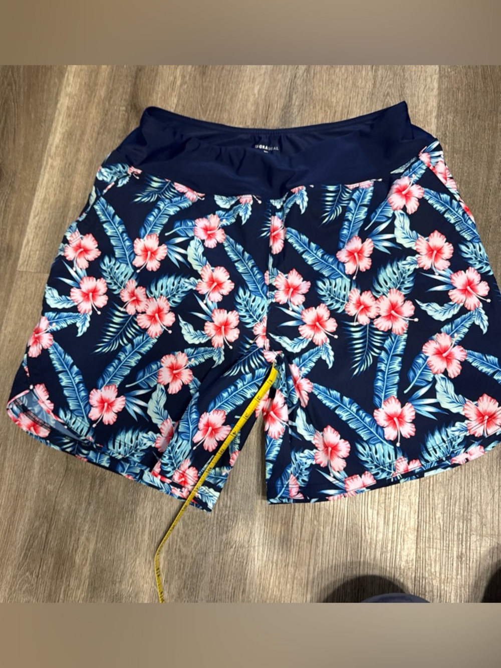 Navy Floral Swim Cover-Up Shorts